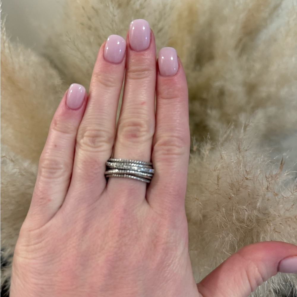 David Yurman Silver Twisted Rope Ring - Picture 6 of 9